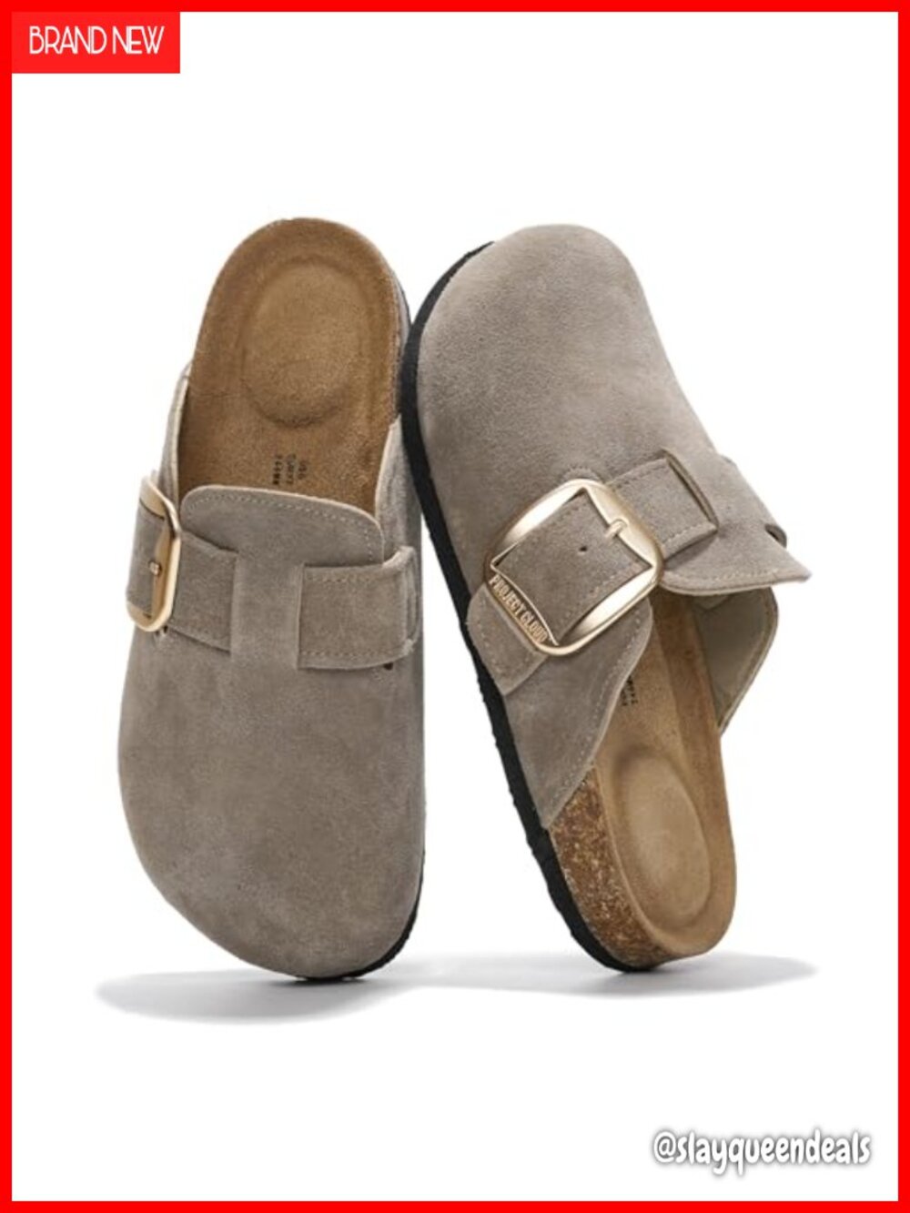 Genuine Leather Clogs with Memory Foam Non-Slip Lightweight Women
